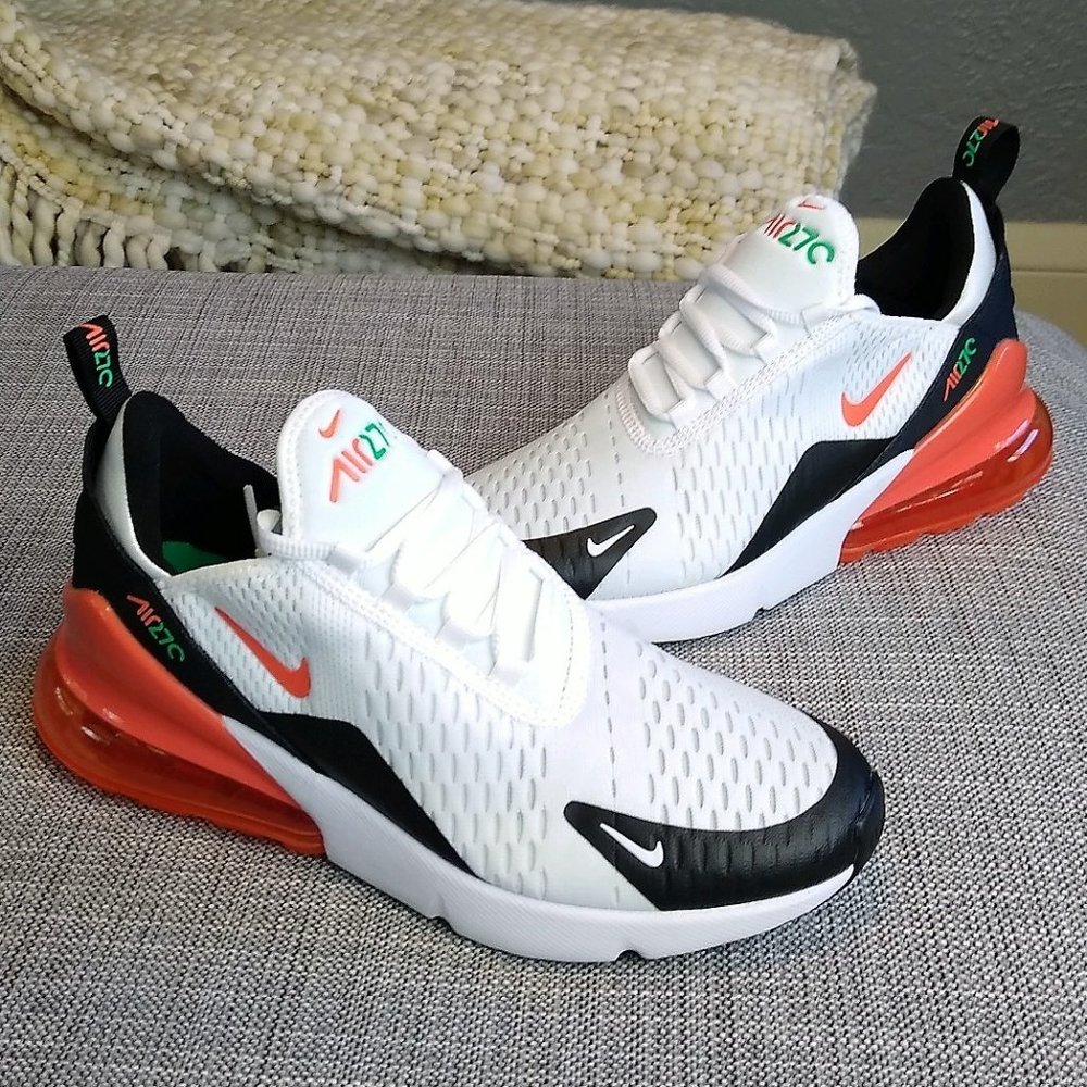 Nike Air Max 270 White Orange Sz 8.5 NEW!